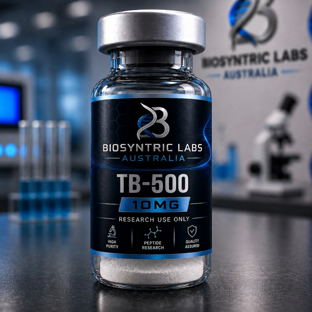 TB-500 research material vial supplied by BioSyntric Labs Australia